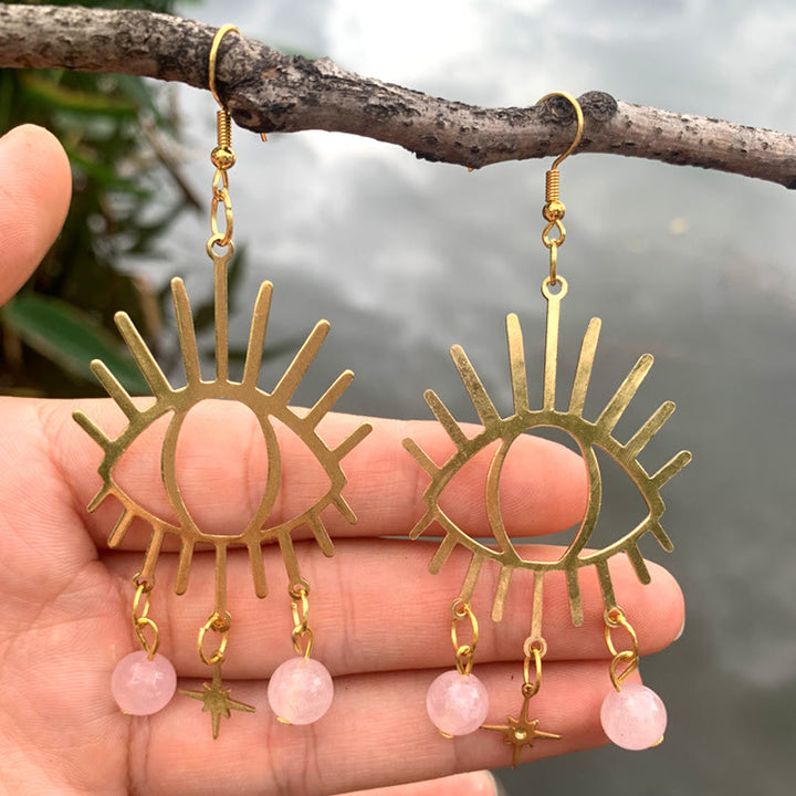 Pendientes de cristal con colgante de estrella y lágrimas de mal de ojo de Olivenorma