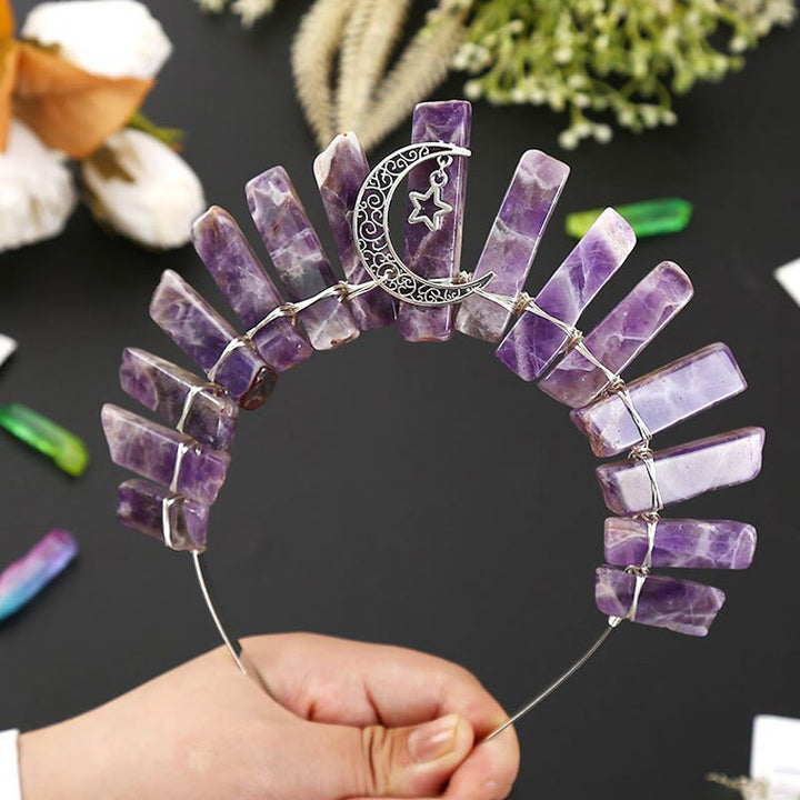 Corona de cristal con forma de estrella y luna tridimensional de Olivenorma