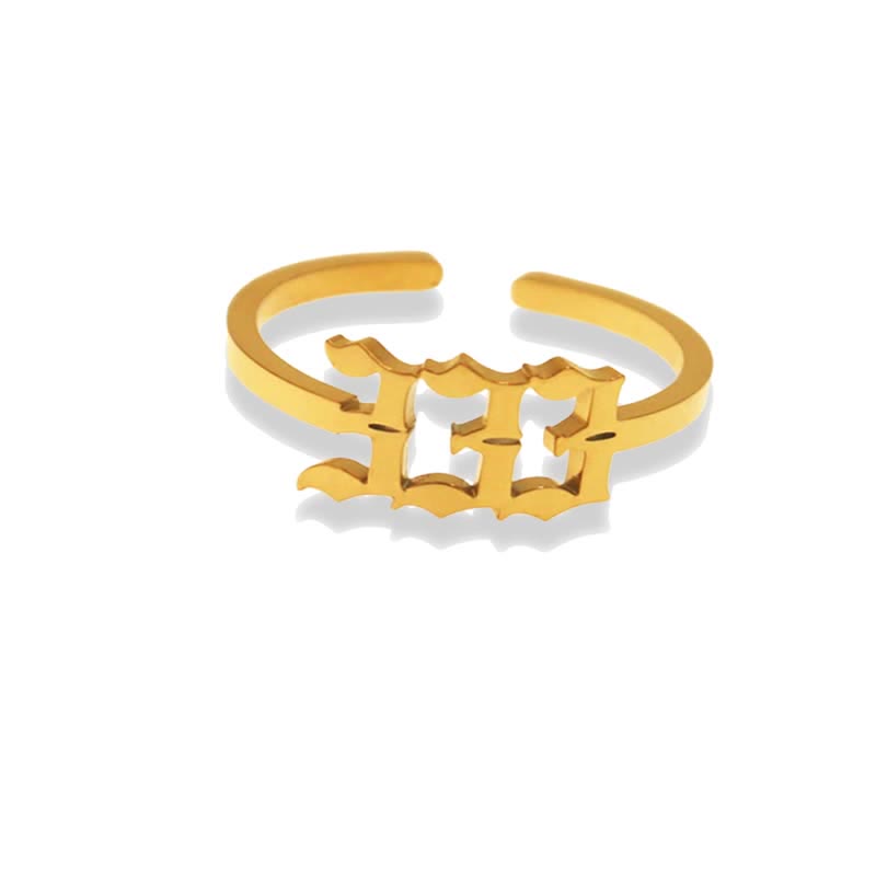 Anillo de la suerte minimalista con número angelical