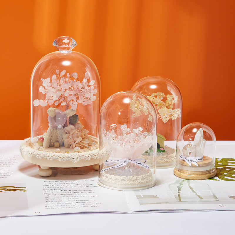 Adorno de árbol Feng Shui con cubierta de cristal natural de Olivenorma