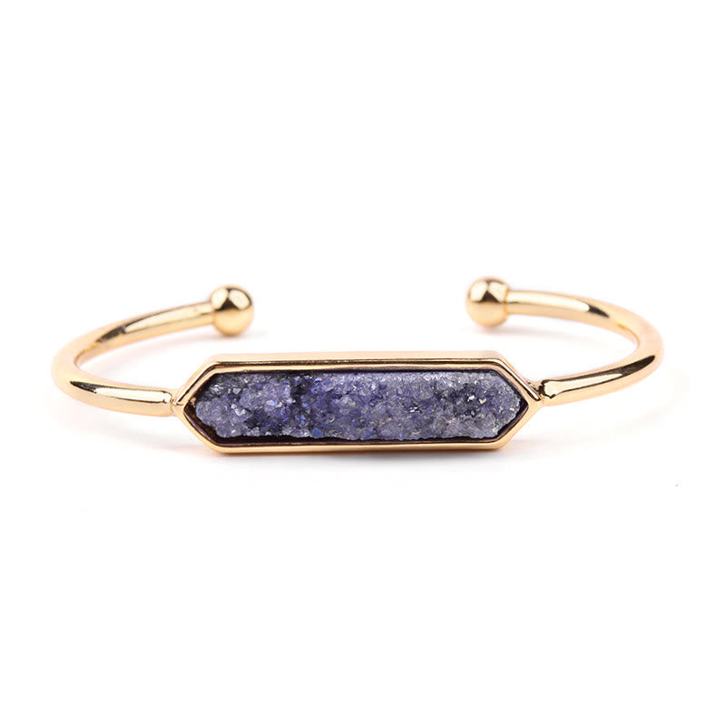 Pulsera de cobre y metal con cristales naturales de Olivenorma