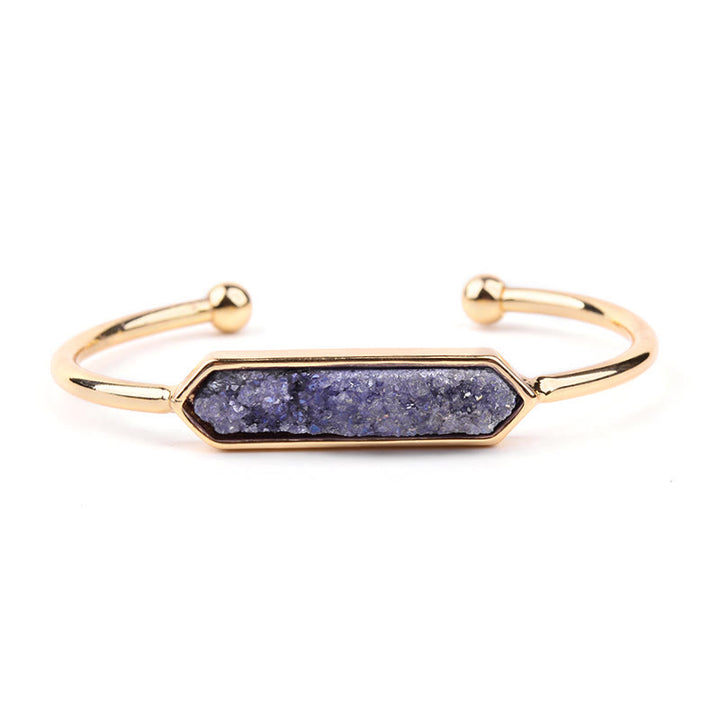 Pulsera de cobre y metal con cristales naturales de Olivenorma