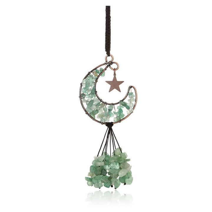 Carillón de viento de cristal para chakras de la luna y la estrella de Olivenorma