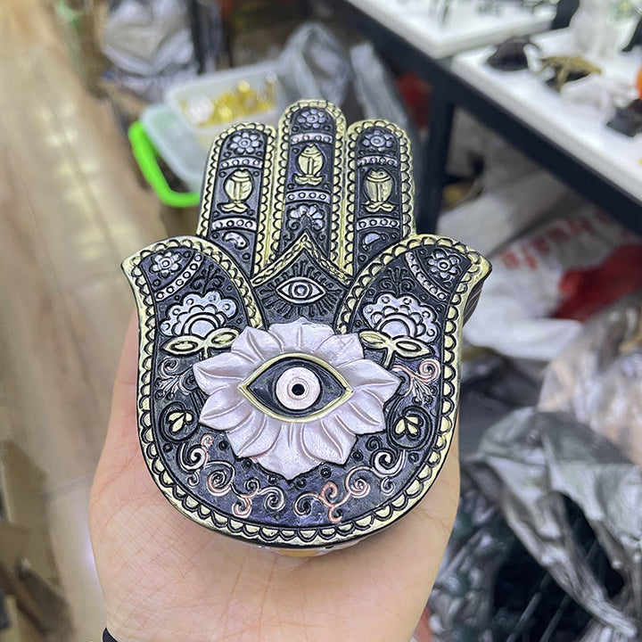 Adorno decorativo para caja de Hamsa con ojo malvado pintado a mano de Olivenorma