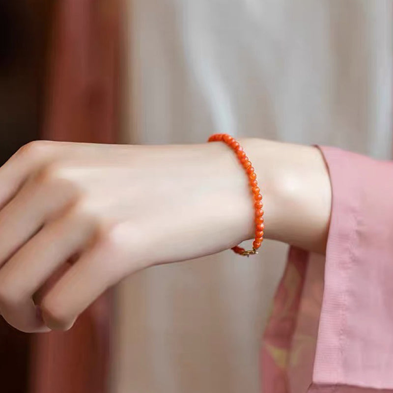 Pulsera de piedras preciosas energéticas de ágata roja Sunset Speed
