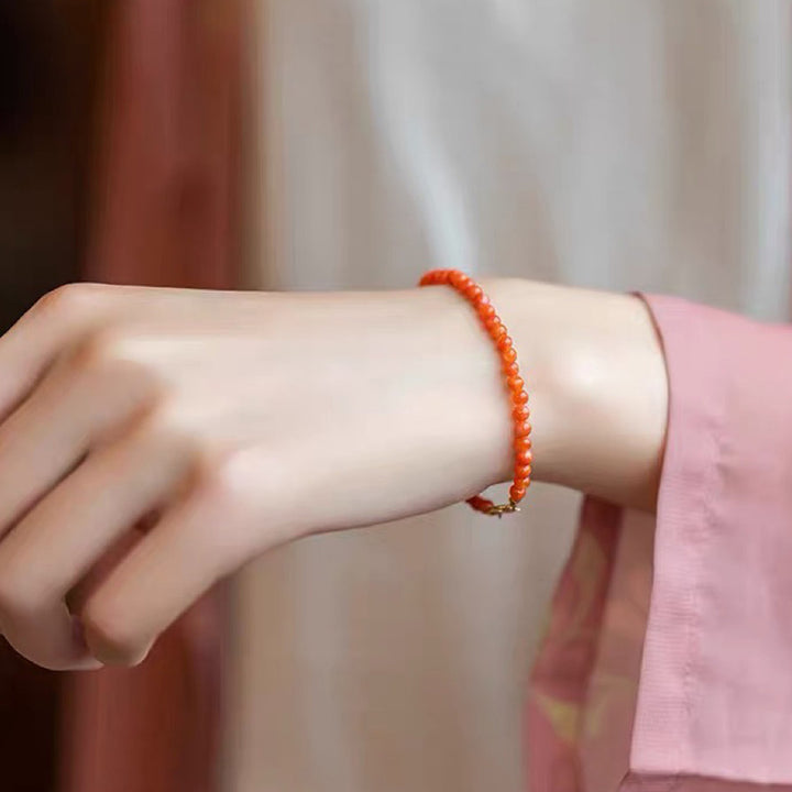 Pulsera de piedras preciosas energéticas de ágata roja Sunset Speed