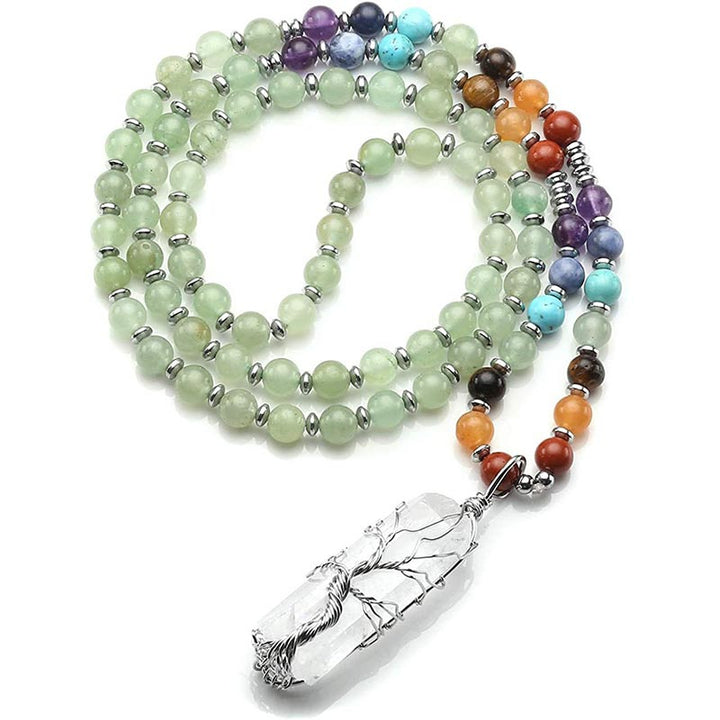 Mala de chakra de cristal natural. 