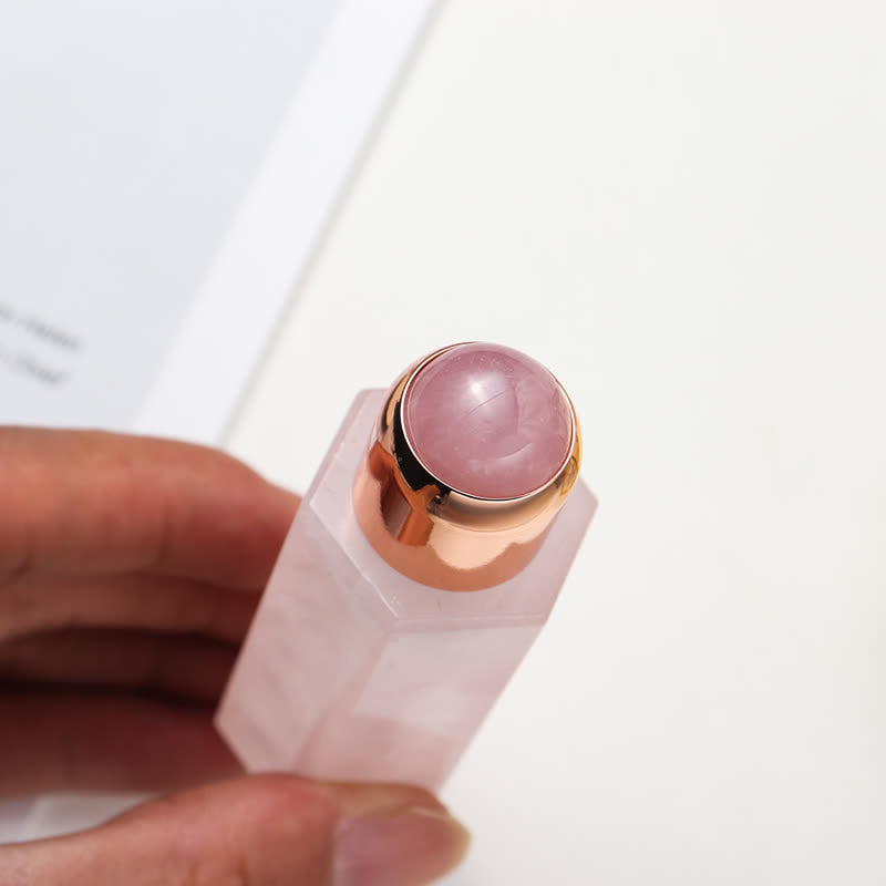 Varitas de cristal con aceite esencial energético de cuarzo rosa de olivenorma