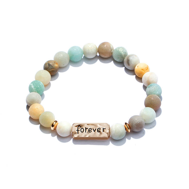 Juego de pulseras con grabado de 3 piezas con piedras preciosas naturales de Olivenorma Best Friend Forever