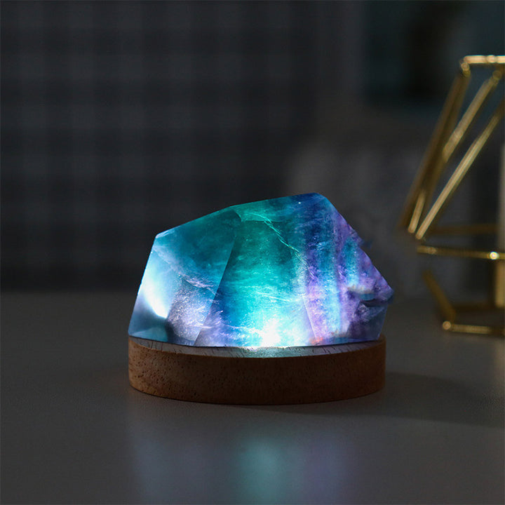 Lámpara de cristal irregular de fluorita de Olivenorma decorativa 
