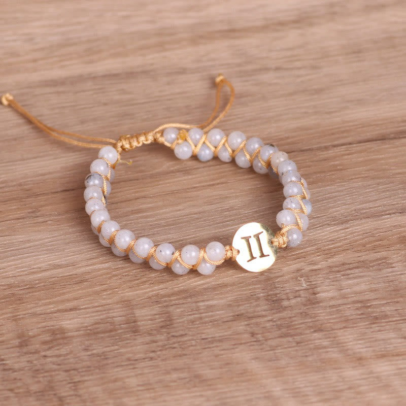 Pulsera envolvente de equilibrio curativo con cristales del zodíaco de Olivenorma 