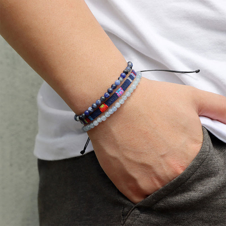 Conjunto de pulseras de cristal turquesa de Bohemia África de Olivenorma