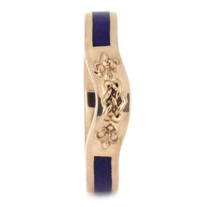 Juego de anillos de novia con nudo celta y lapislázuli de Olivenorma