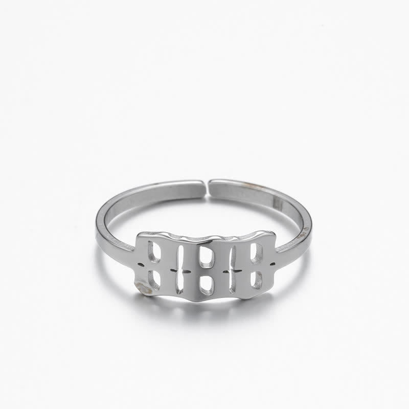 Anillo de la suerte minimalista con número angelical