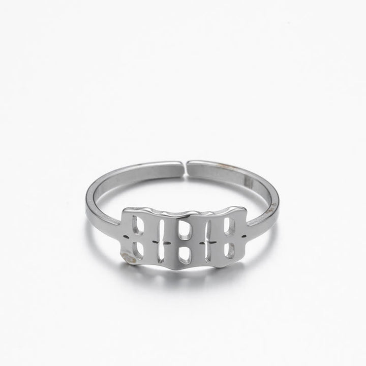 Anillo de la suerte minimalista con número angelical
