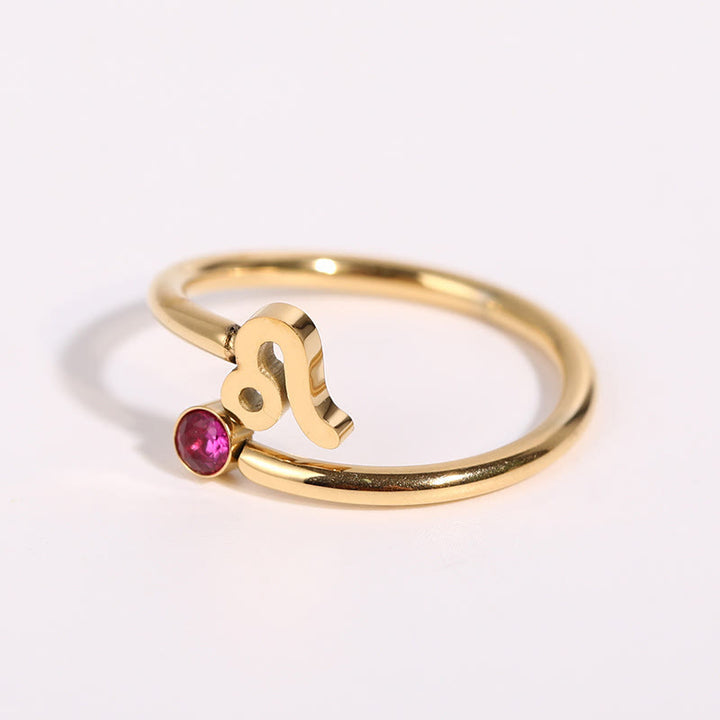 Anillo con piedra de nacimiento del zodíaco Olivenorma