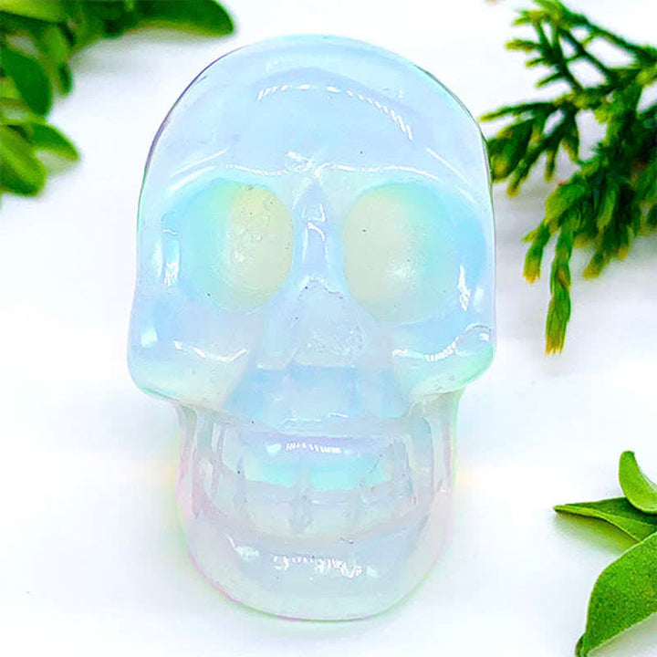 Decoración de Halloween con calavera de cristal natural de Olivenorma