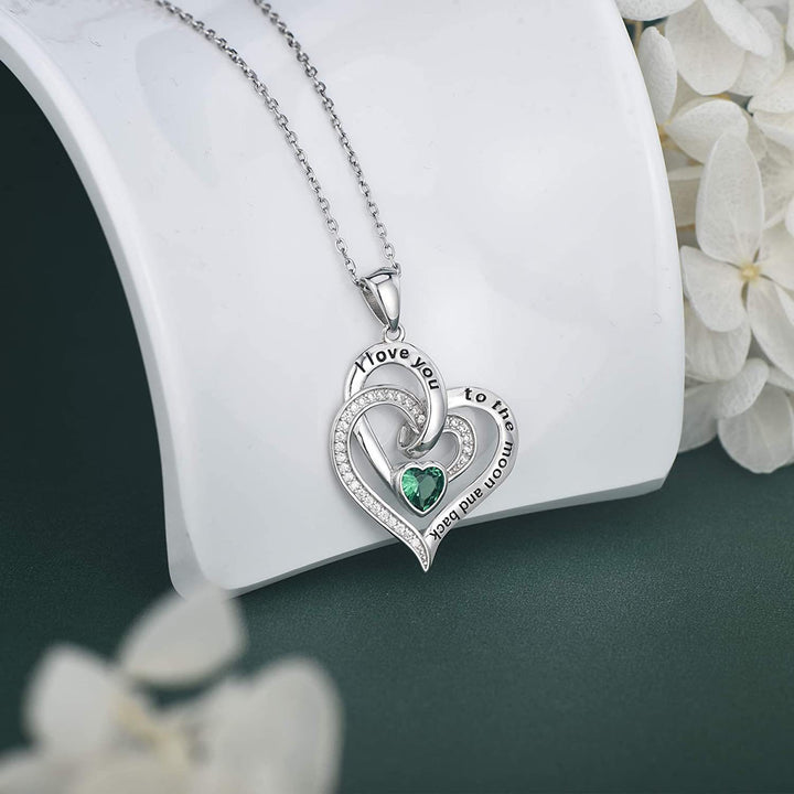 Collar con corazones y piedras natales de Olivenorma