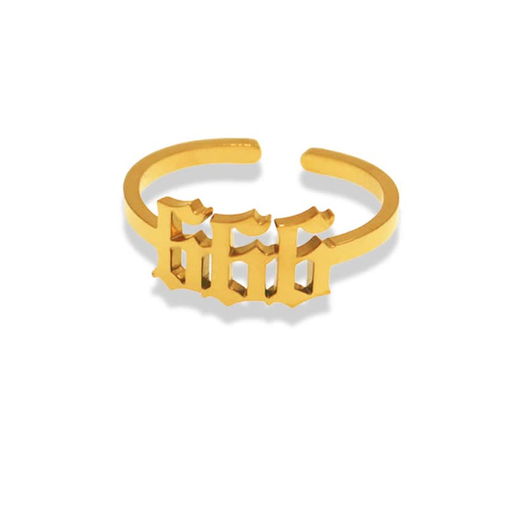 Anillo de la suerte minimalista con número angelical