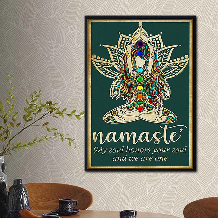 Símbolo de loto de yoga chakra Olivenorma Póster