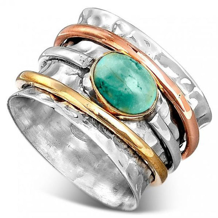Anillo de la suerte con piedra lunar de Olivenorma