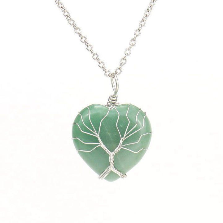 Collar de corazón de cristal natural Olivenorma