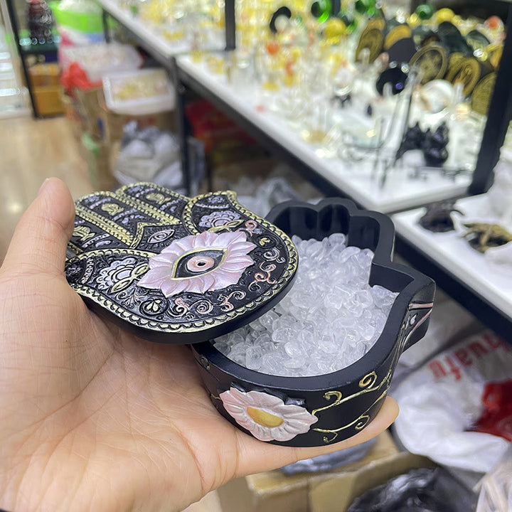 Adorno decorativo para caja de Hamsa con ojo malvado pintado a mano de Olivenorma