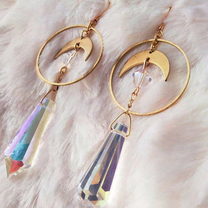 Pendientes bohemios de cristal natural de Olivenorma