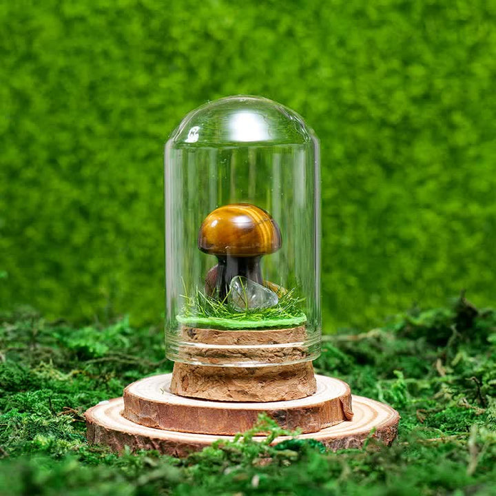 Cubierta de vidrio Olivenorma Decoración de hongo de cristal natural