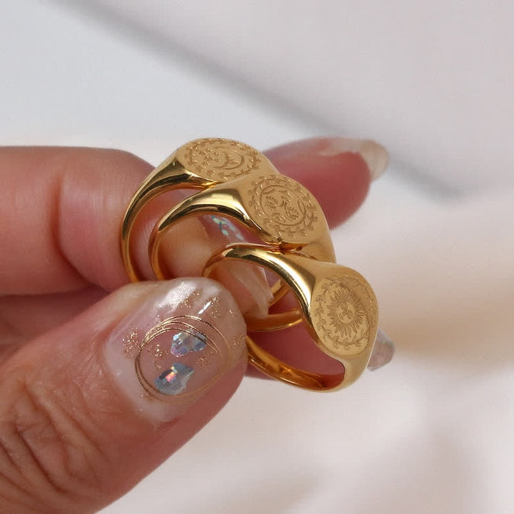 Anillo Sol y Luna con Cartas del Tarot de Olivenorma