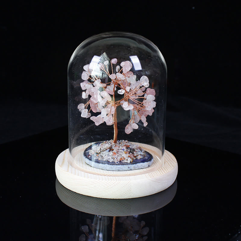 Árbol de flores de piedra triturada de cristal natural de Olivenorma, decoración de vidrio