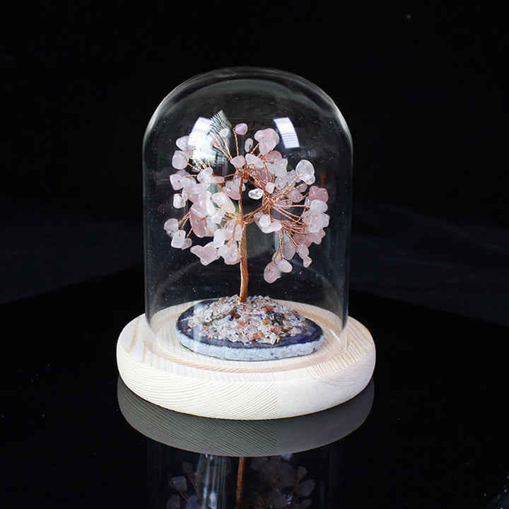 Árbol de flores de piedra triturada de cristal natural de Olivenorma, decoración de vidrio
