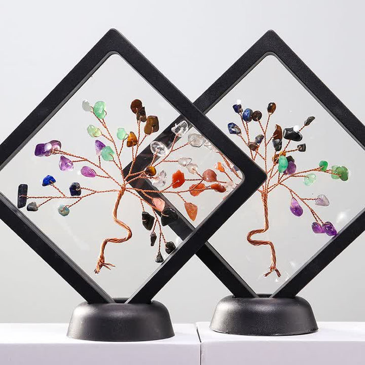 Decoración de árbol de la suerte con cristales de chakras de Olivenorma