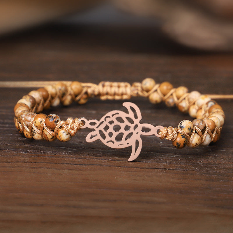 Pulsera de tortuga de piedra natural