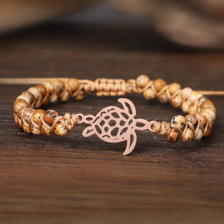 Pulsera de tortuga de piedra natural