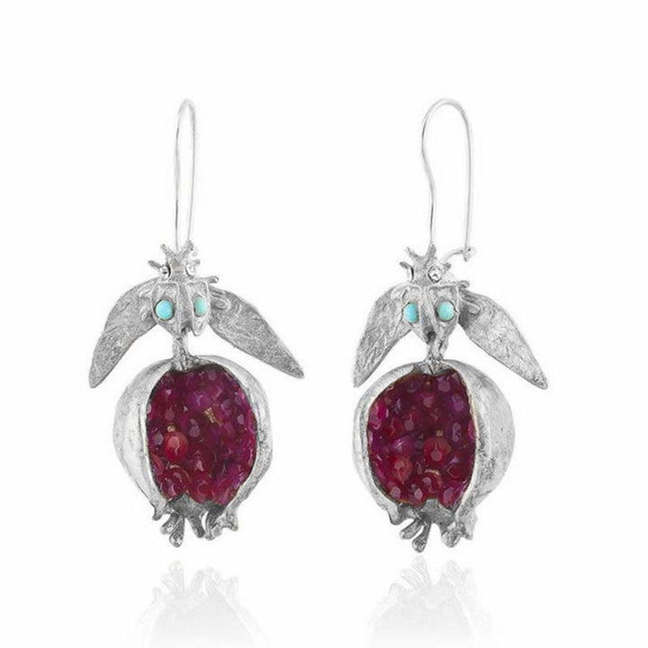 Pendientes de moda con semillas de granada de la suerte de Olivenorma