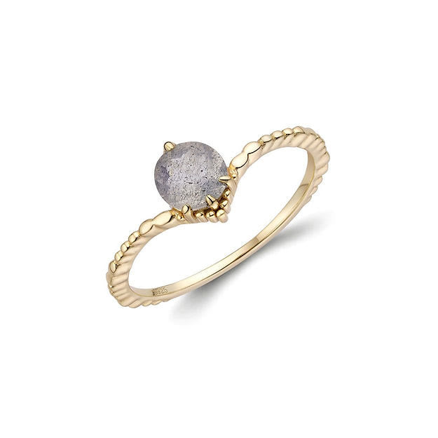 Anillo de plata 925 con labradorita natural de Olivenorma 