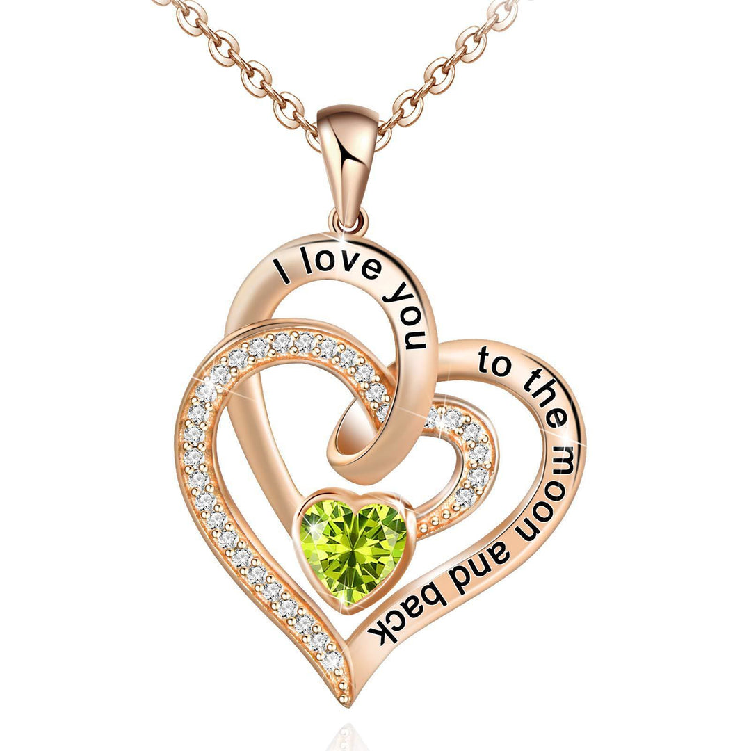 Collar con corazones y piedras natales de Olivenorma