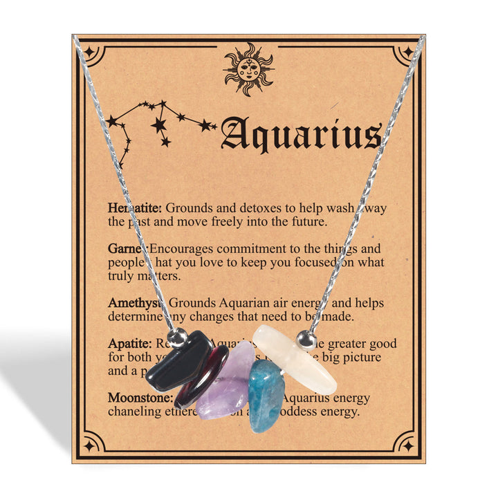 Gargantilla con signo del zodiaco de piedra natural Olivenorma