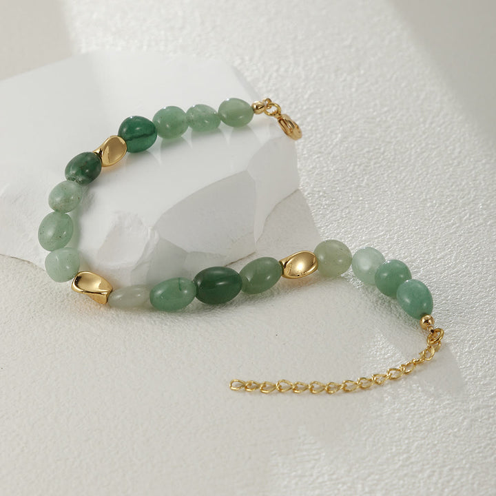 Pulsera de cobre de 18 quilates con piedra natural multicolor irregular de Olivenorma