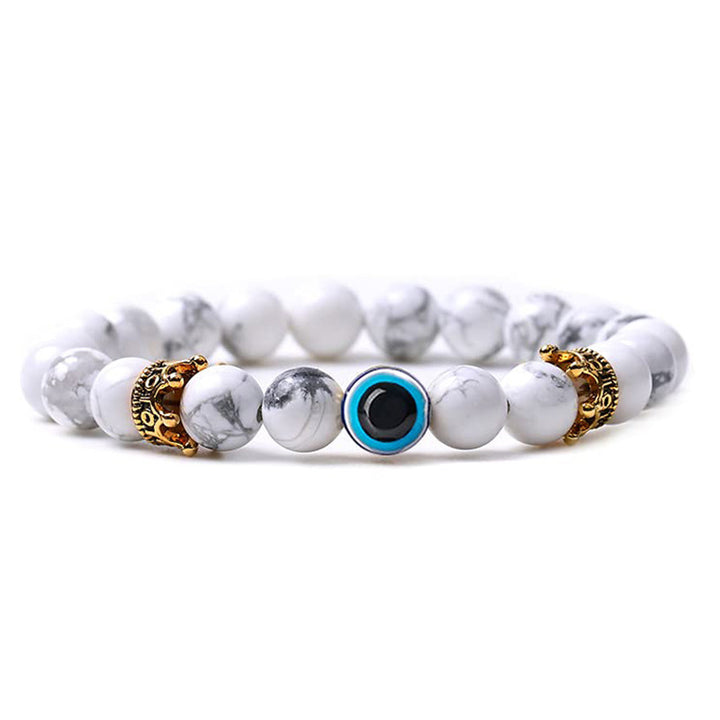 Pulsera de piedra natural con protección contra el mal de ojo