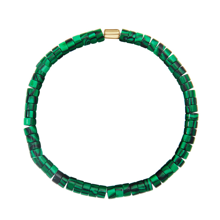 Pulsera abierta de piedra natural estilo étnico bohemio de Olivenorma
