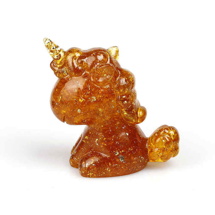 Decoración con piedras preciosas de unicornio de cristal de Olivenorma