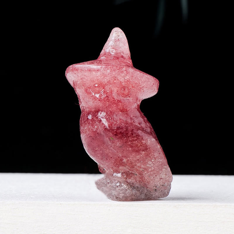 Adorno con piedras preciosas talladas en forma de búho de cristal para Halloween de Olivenorma 