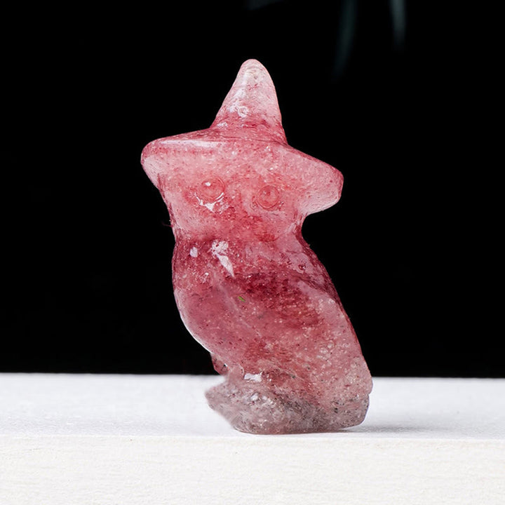 Adorno con piedras preciosas talladas en forma de búho de cristal para Halloween de Olivenorma 