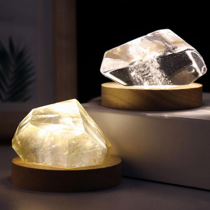Lámpara USB de cristal natural Olivenorma