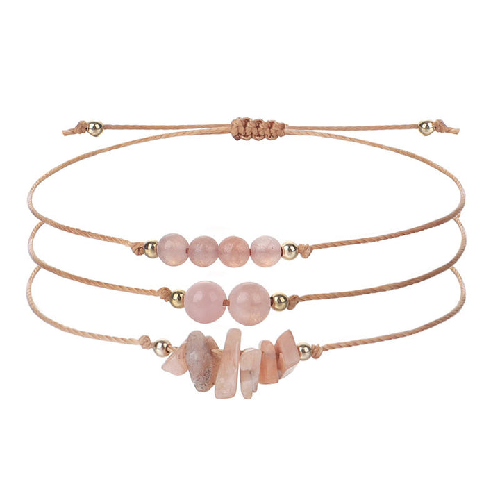 Juego de pulseras trenzadas con cuentas de grava de Olivenorma