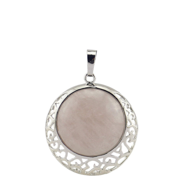 Collar ajustable con piedra auténtica y cristal redondo de Olivenorma 
