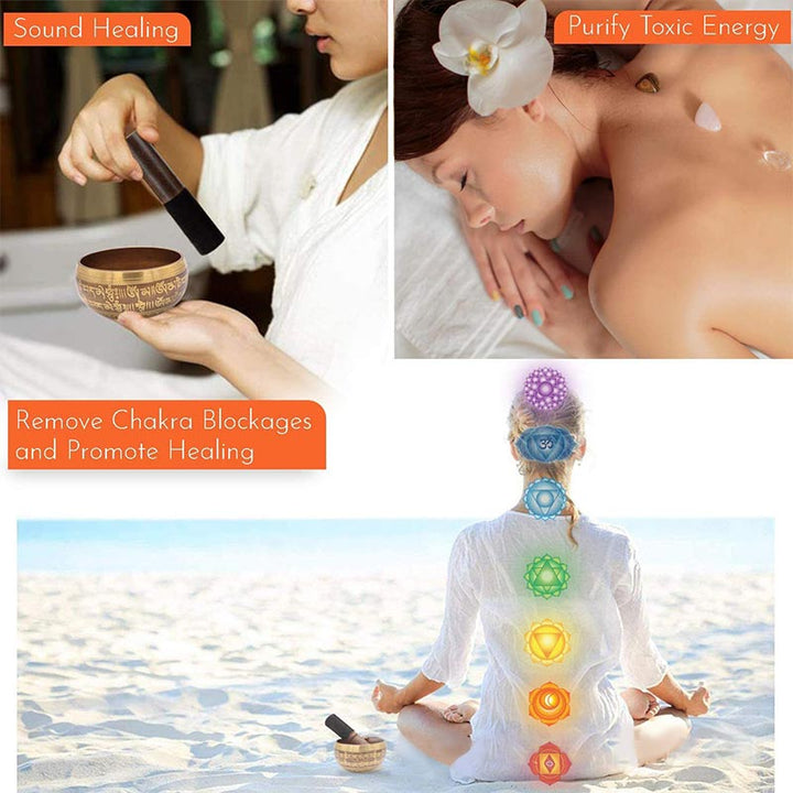 Juego de cristales naturales para la curación de chakras y yoga