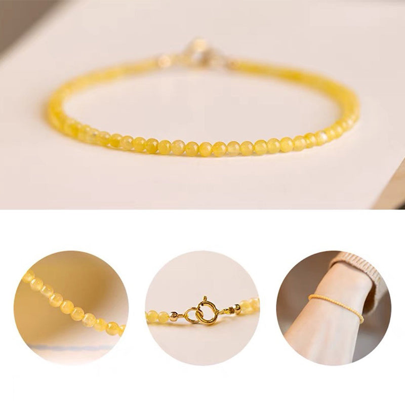 Pulsera de citrino con piedras preciosas de prosperidad Rich Stone